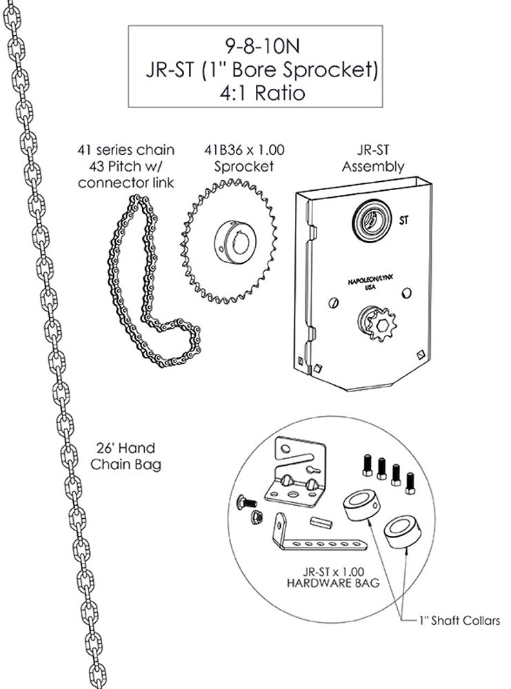 Garage Door Chain Hoist Shaft Mount